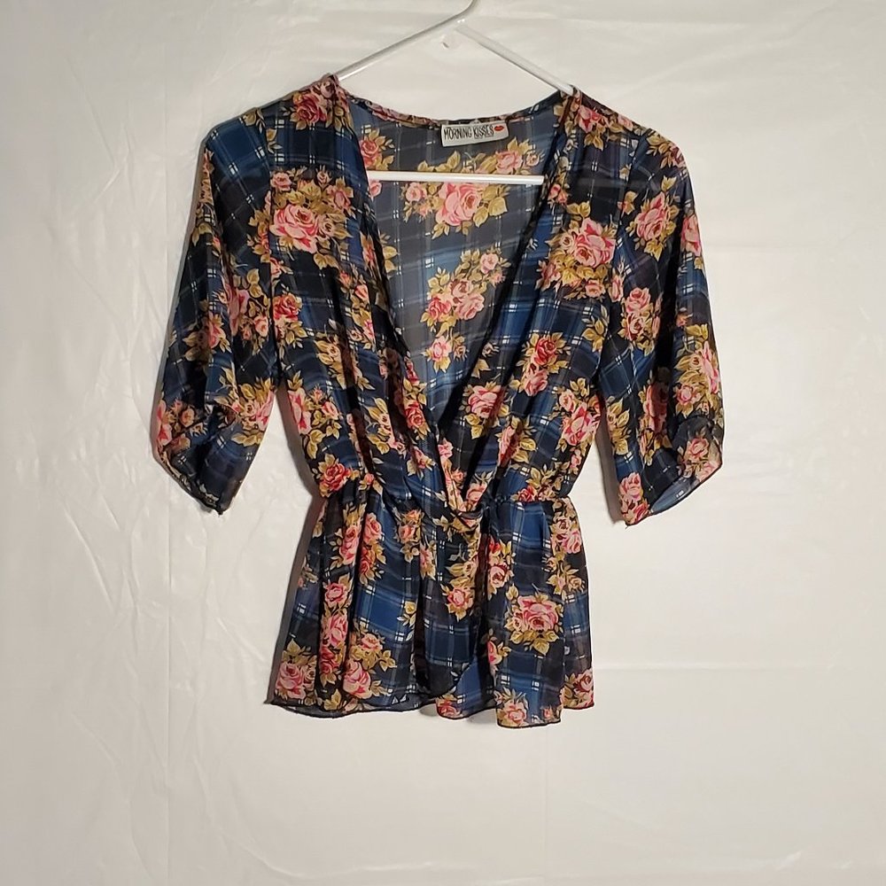 MORNING KISSES FLORAL SHEER BLOUSE
